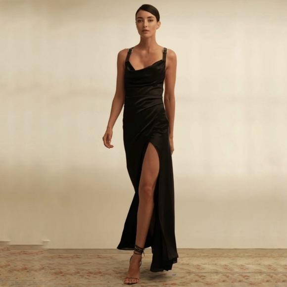 Eloise Harness Dress in Black NONchalant Label size small Maxi Slit Gown - Picture 1 of 12